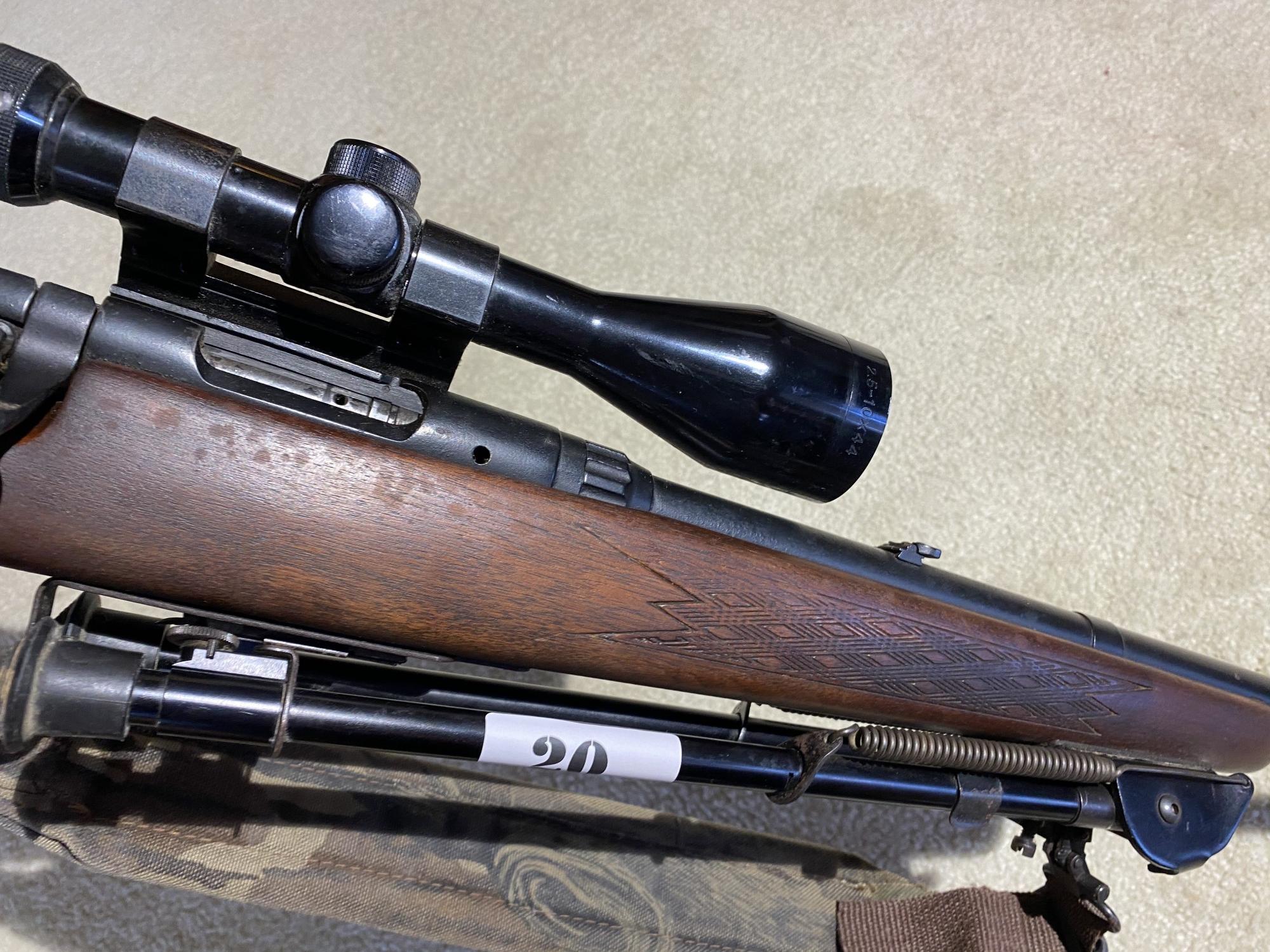 Vintage Savage 22 Hornet Rifle w/Scope on Bipod