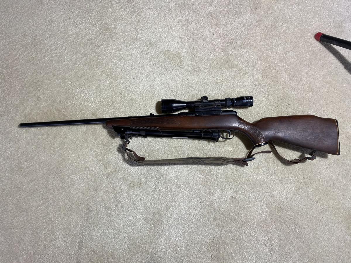 Vintage Savage 22 Hornet Rifle w/Scope on Bipod