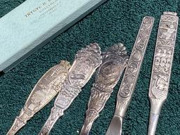 Elaborate Norway Pewter Spoons, sterling etc