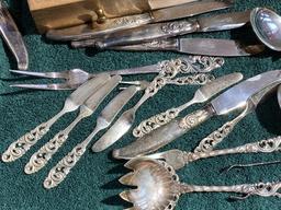 Large Group Norway 830 Silver Flatware in box 1604 grams