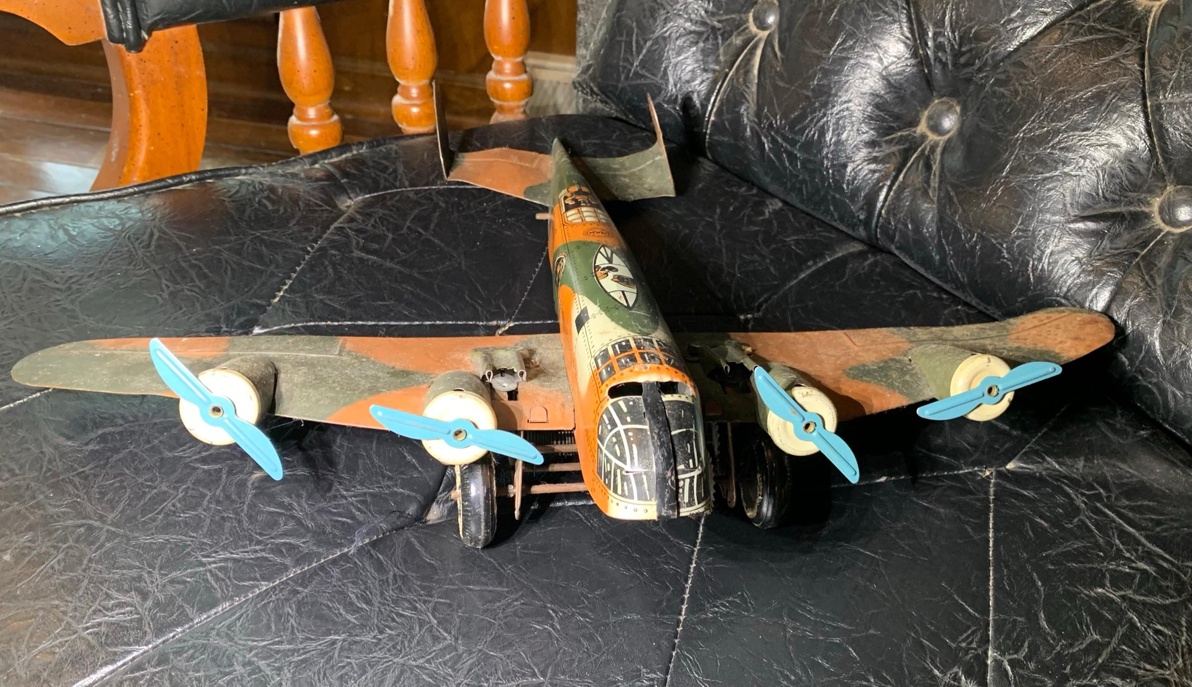 Marx Toys Made in United States of America Friction Tin Toy Plane.