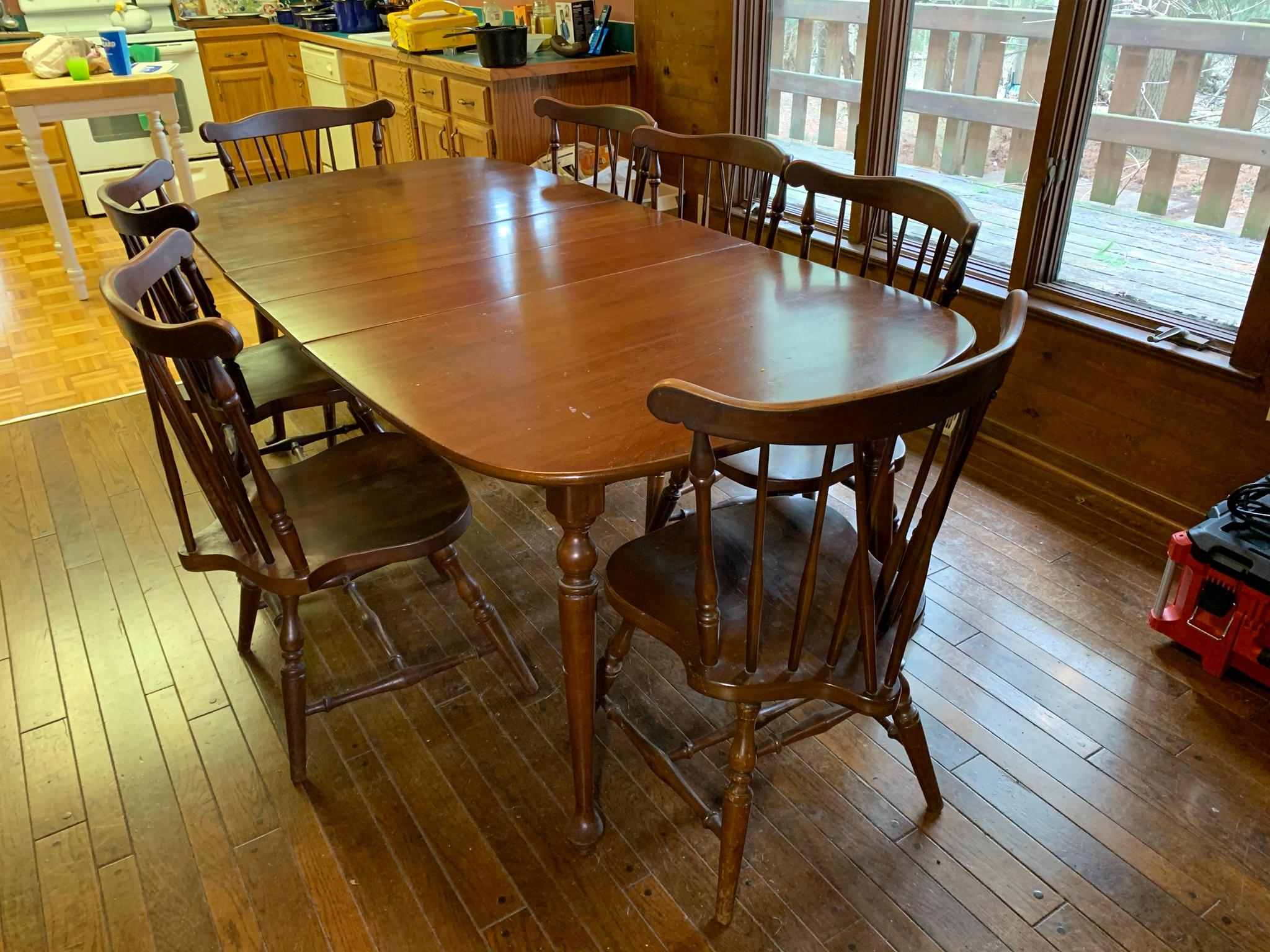 Table with Rod Back Chairs