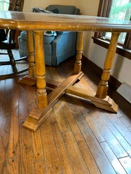 Table, Rocker, Upholstered Chair and Blankets