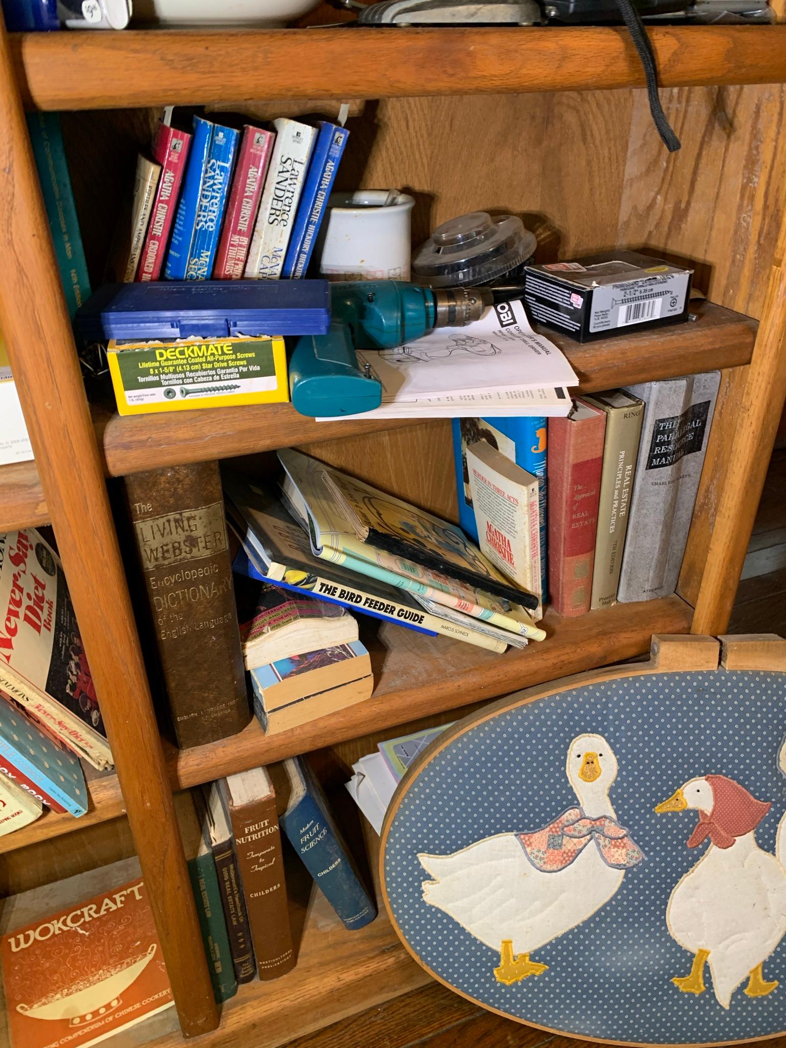 Bookshelf and Contents.  See Photos