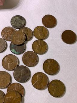 Group of Wheat Pennies Coins