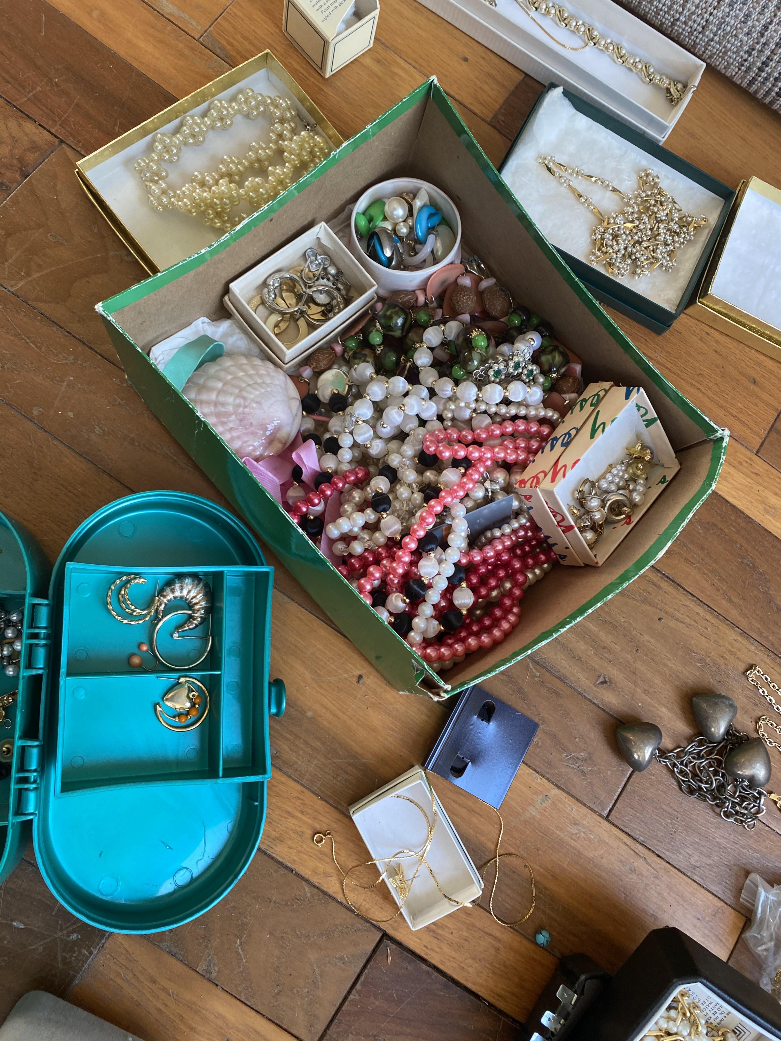 Large lot gold, silver, costume jewelry