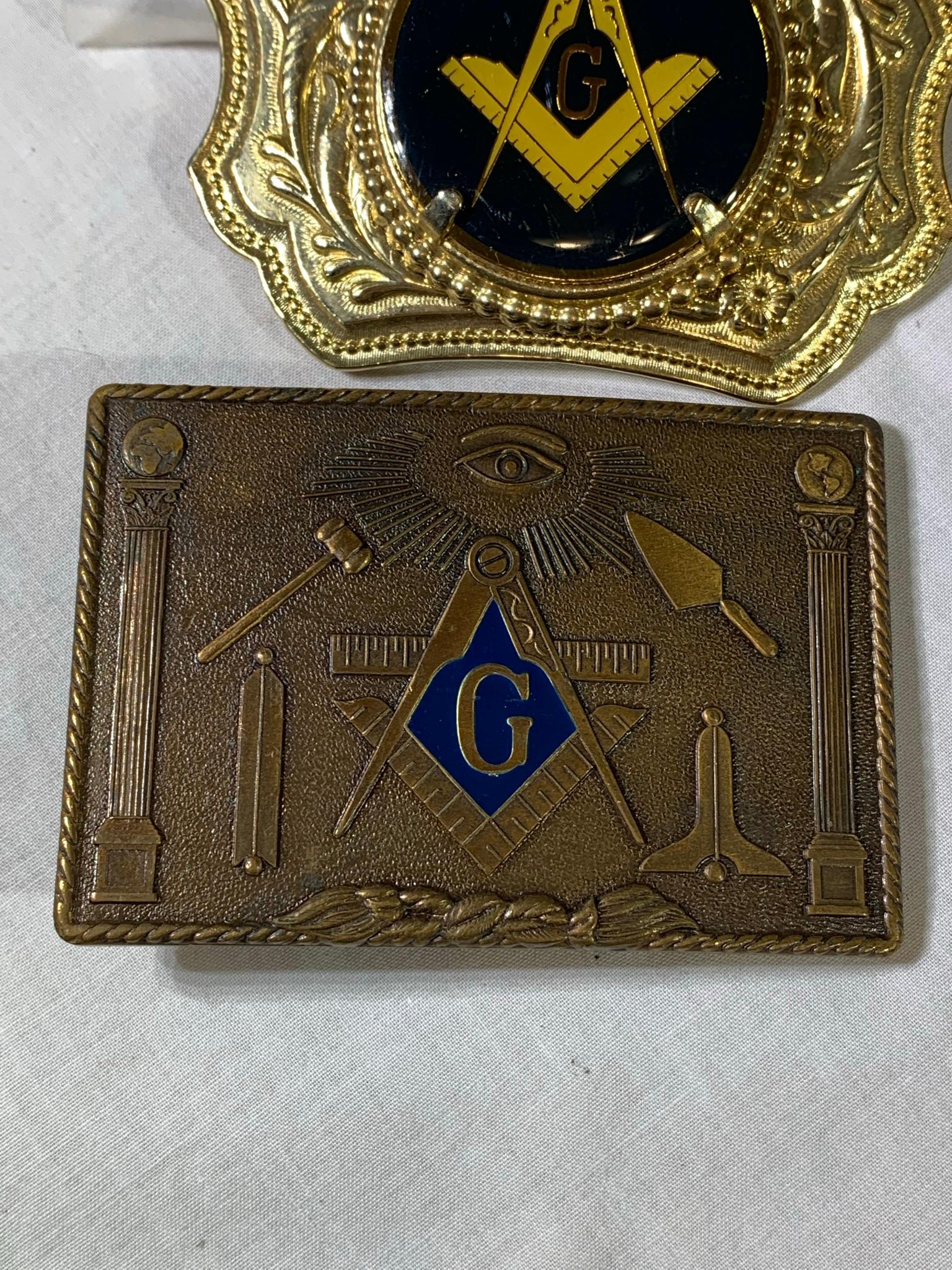 3 Collector Belt Buckles - masonic