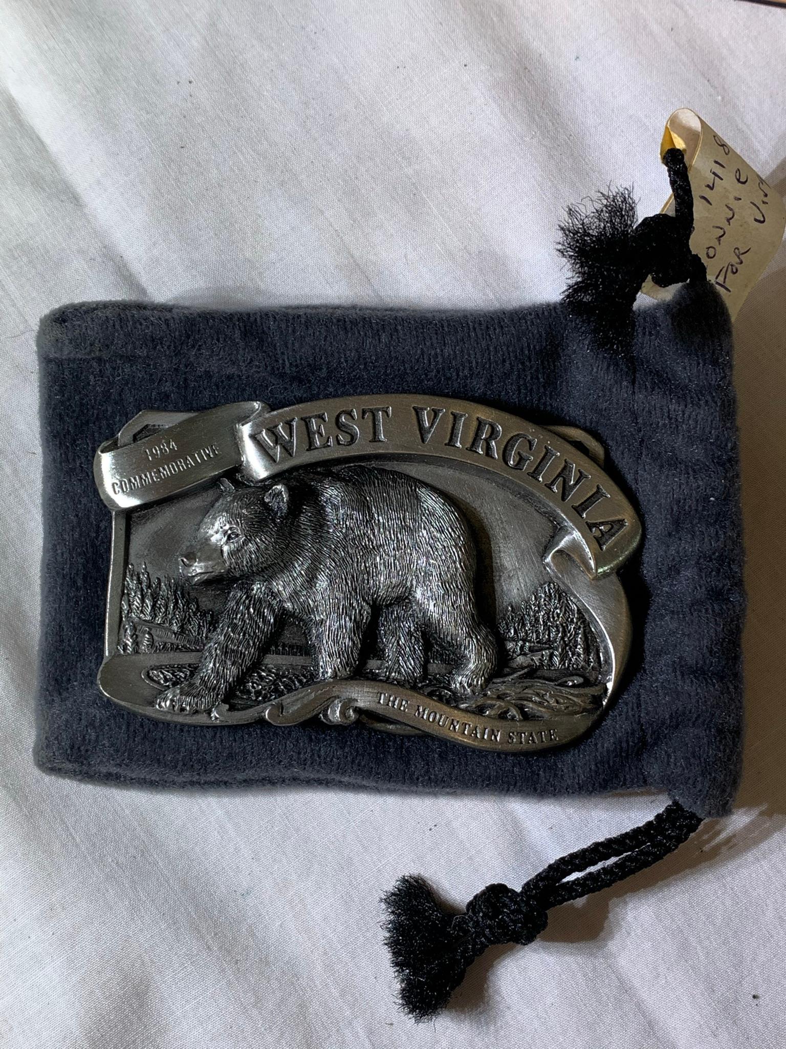 3 Collector Belt Buckles - West Virginia