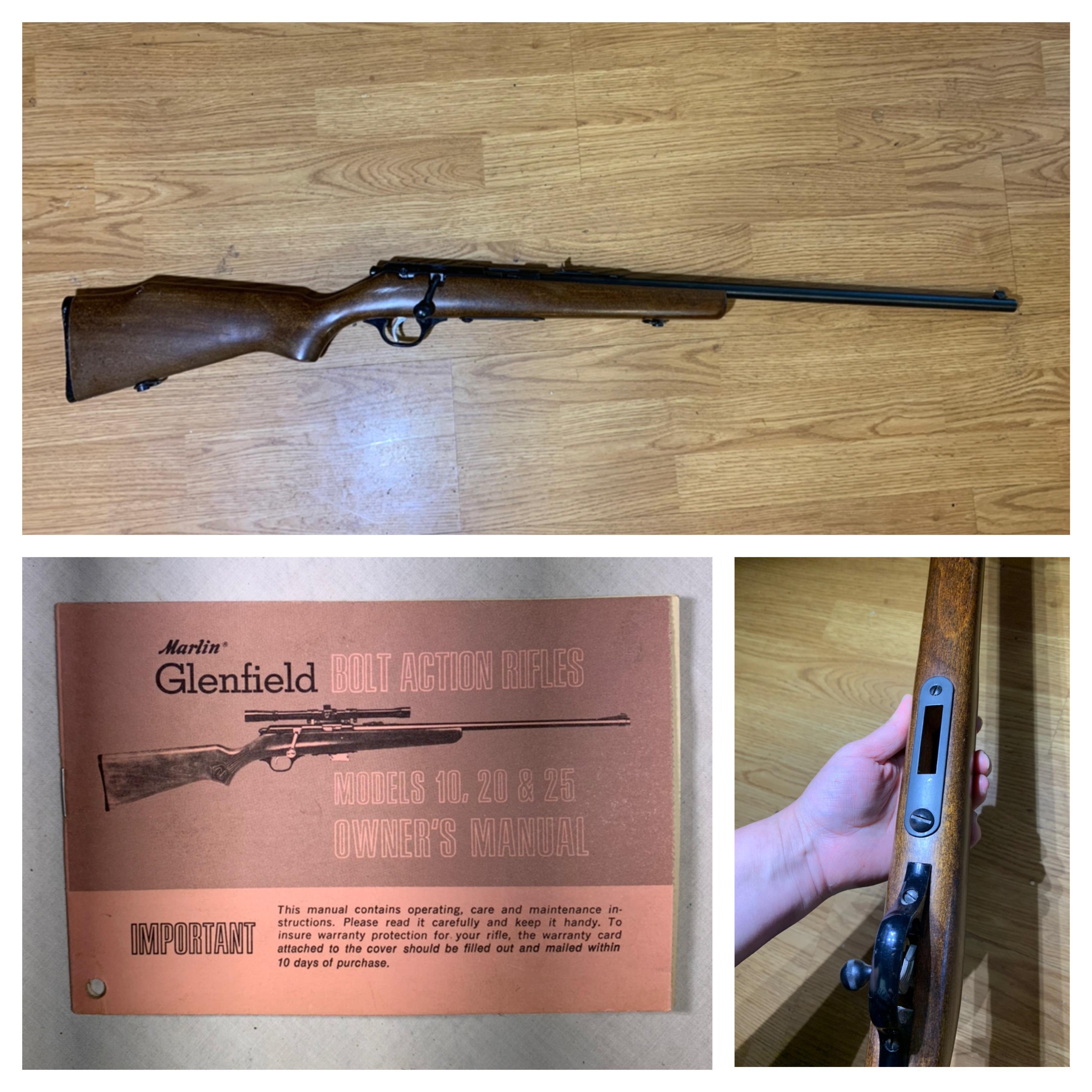 Marlin Glenfield Model # 25 22 Caliber S.L.L.R  Long Rifle.  Has Magazine.