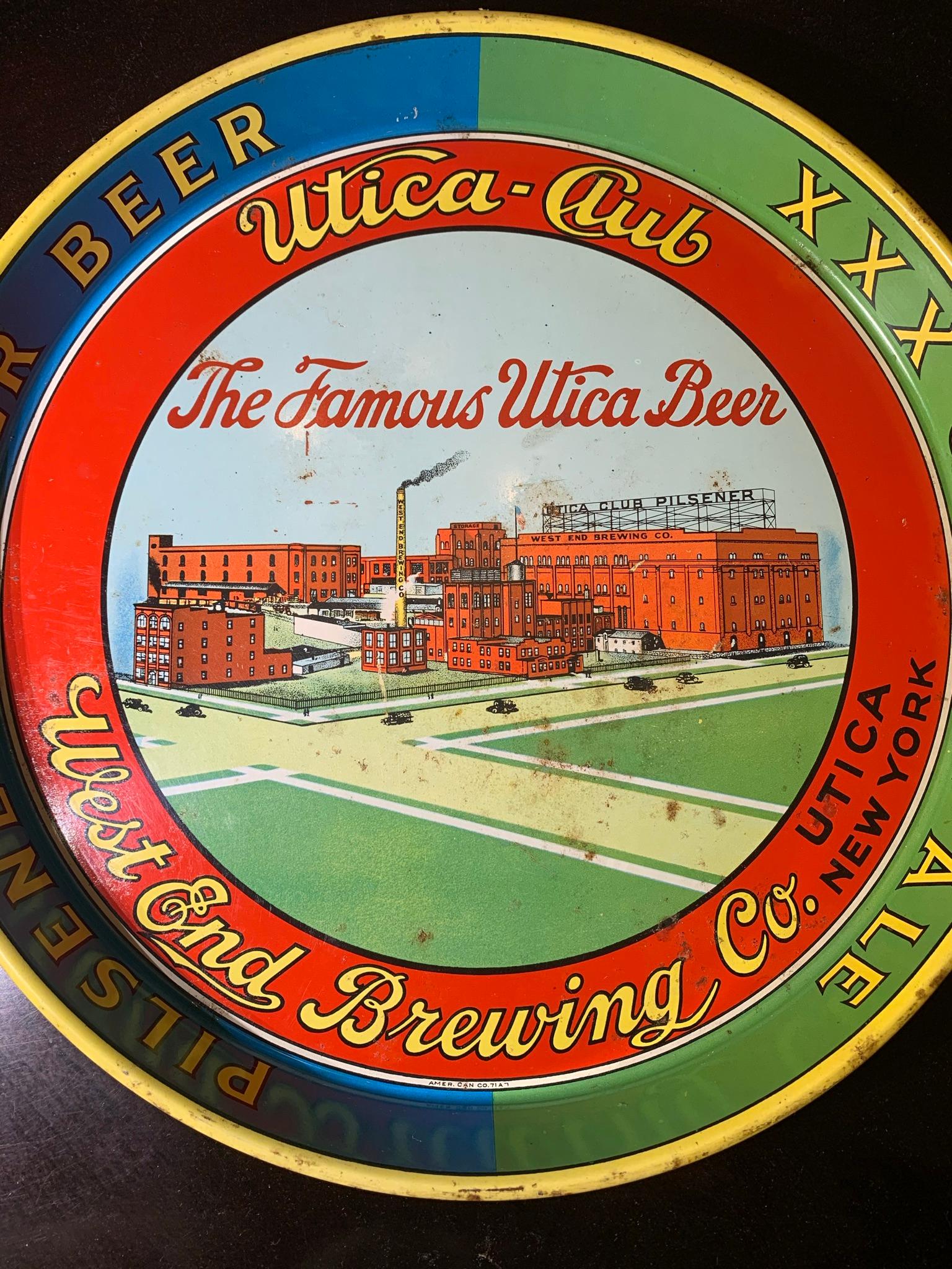 Utica - Club West End Brewing Co. Metal Tray.