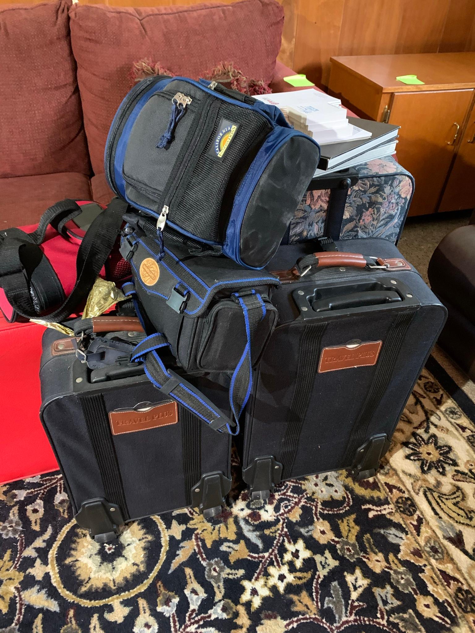 Group of Luggage, Shoes & Books