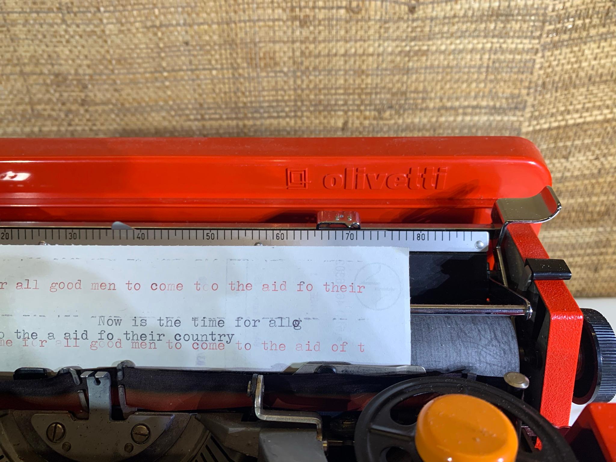 Olivetti Valentine Typewriter with Red Case.  Made in Spain.