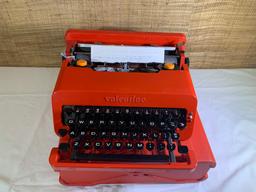 Olivetti Valentine Typewriter with Red Case.  Made in Spain.