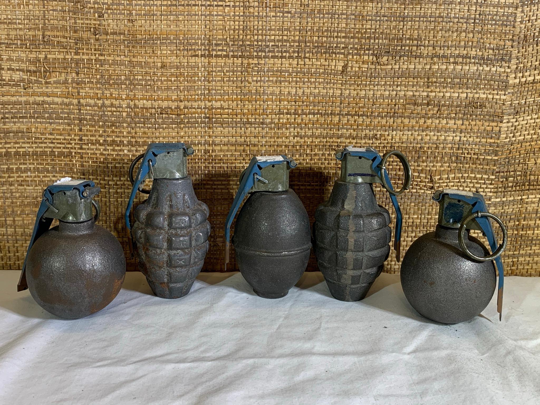 5 Deactivated Military Grenades.