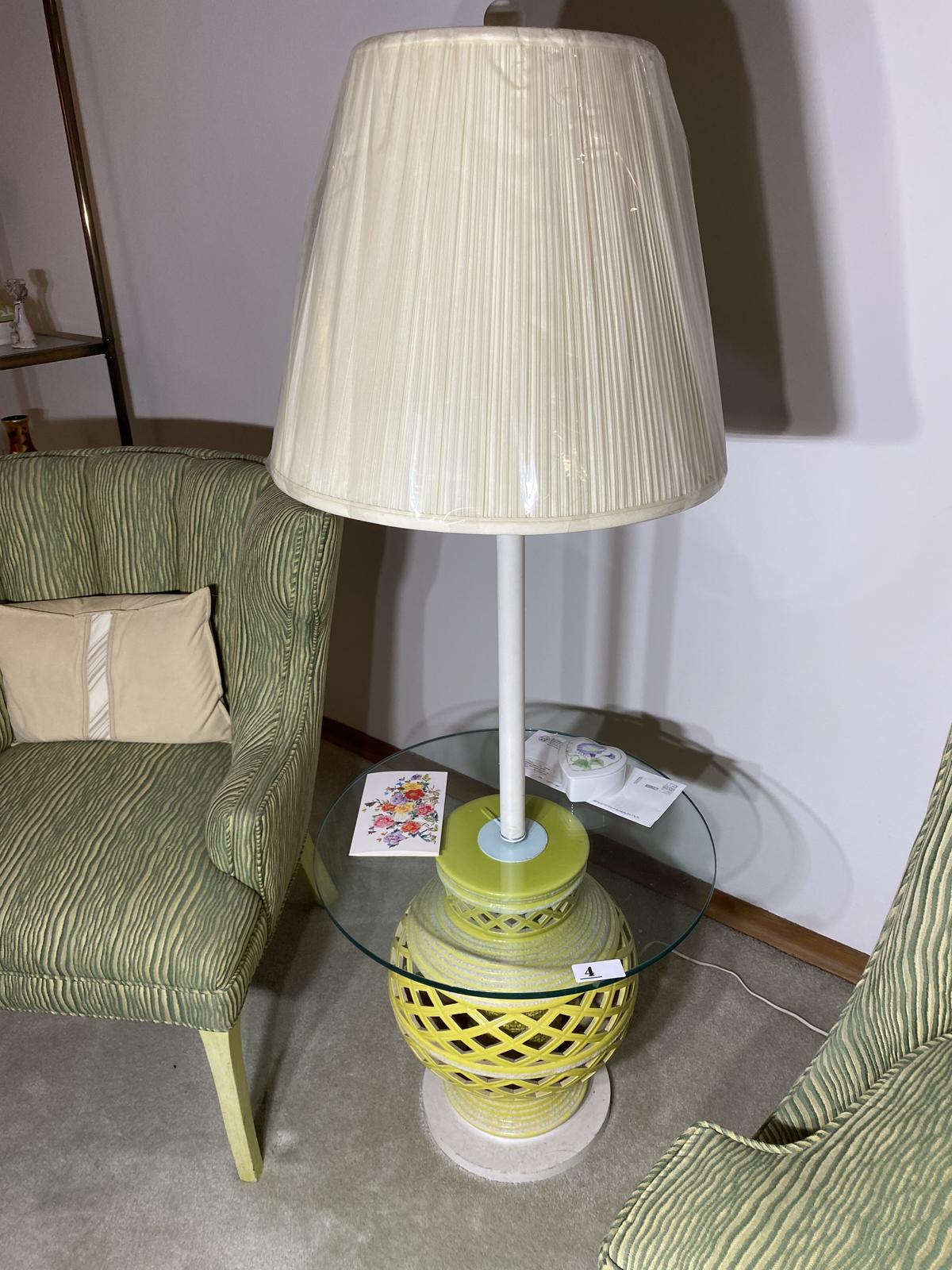 Unusual Vintage Lamp with Ceramic Base