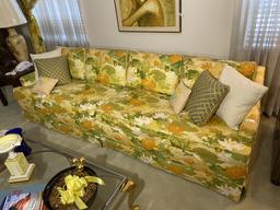 Vintage Floral Couch, Chair, footstool