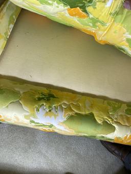 Vintage Floral Couch, Chair, footstool