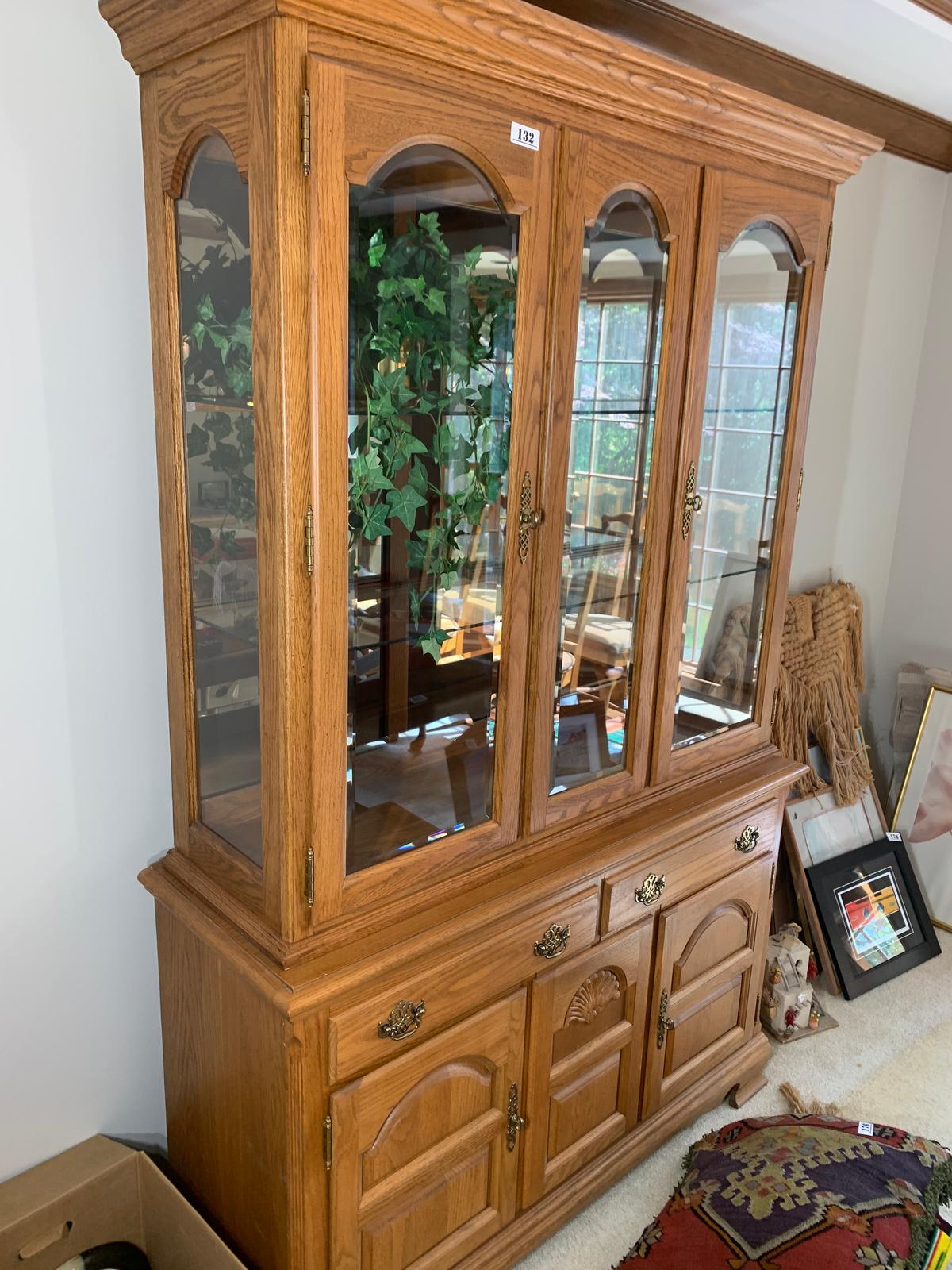 Vintage Oak China Cabinet