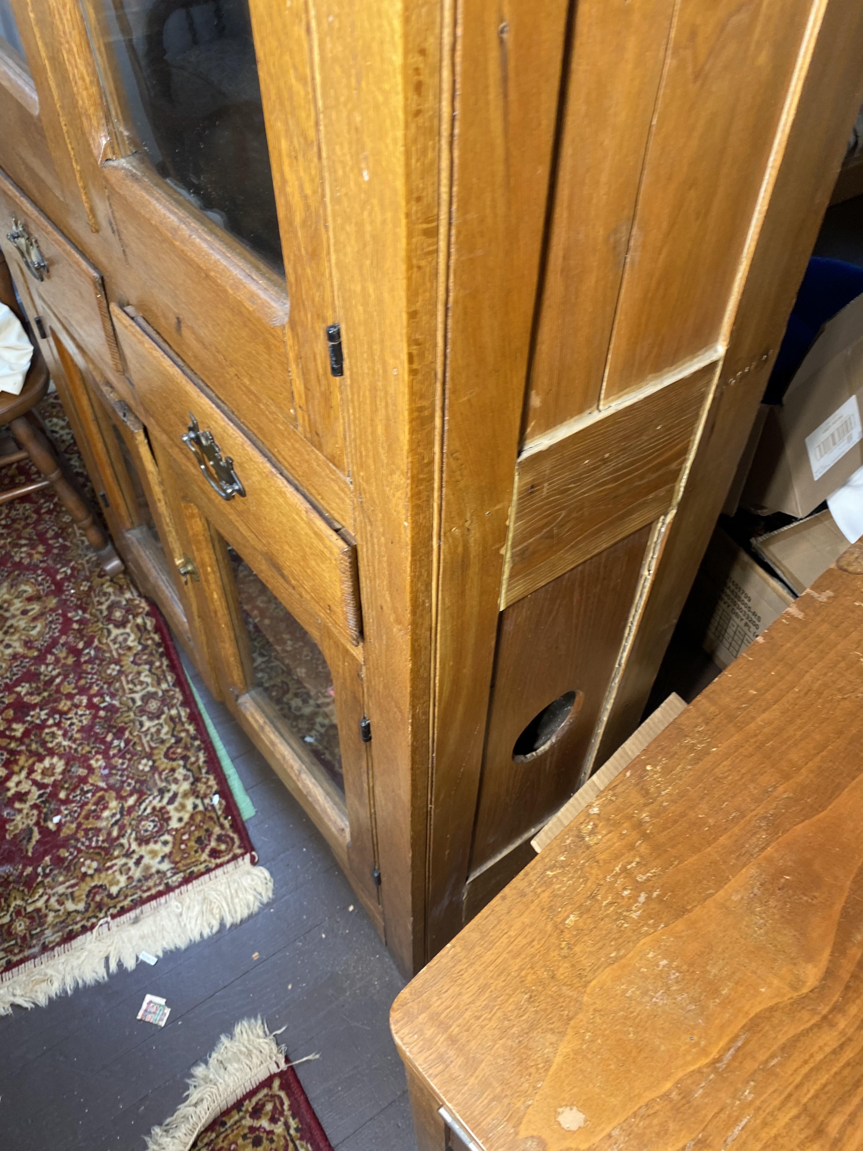 Antique Wooden Flat Wall Cupboard