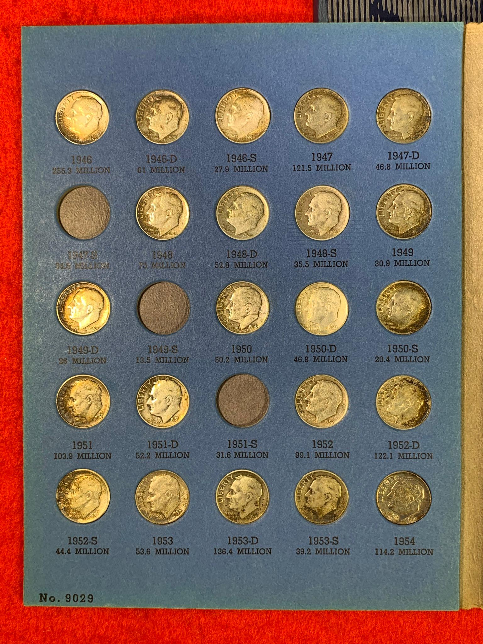 Roosevelt Dimes Collections Starting 1946 and 1965.  "Mercury" Head Dime Collection 1916 to 1945