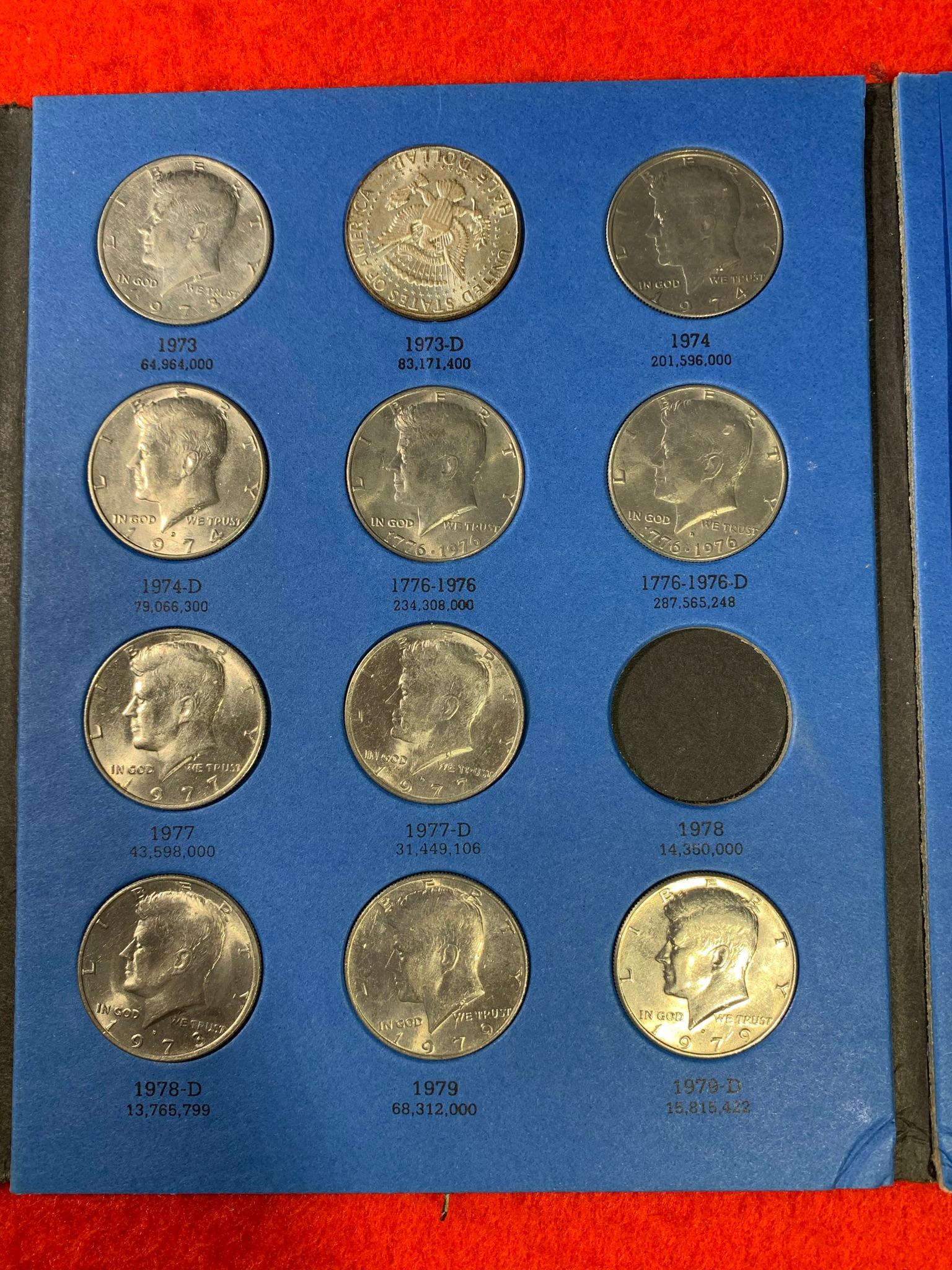 2 Coin Folders of Kennedy Half Dollars