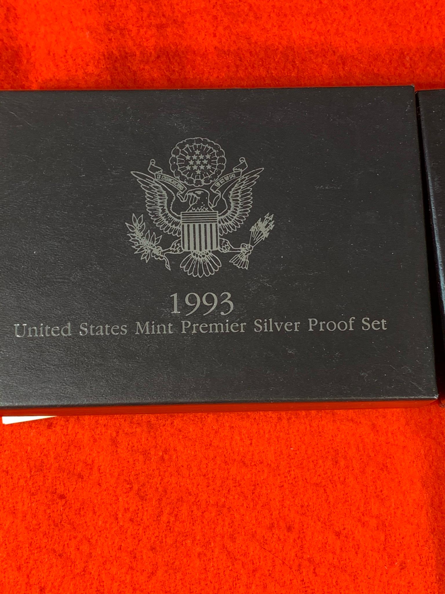 1992 & 1993 United States Mint Premier Silver Proof Sets