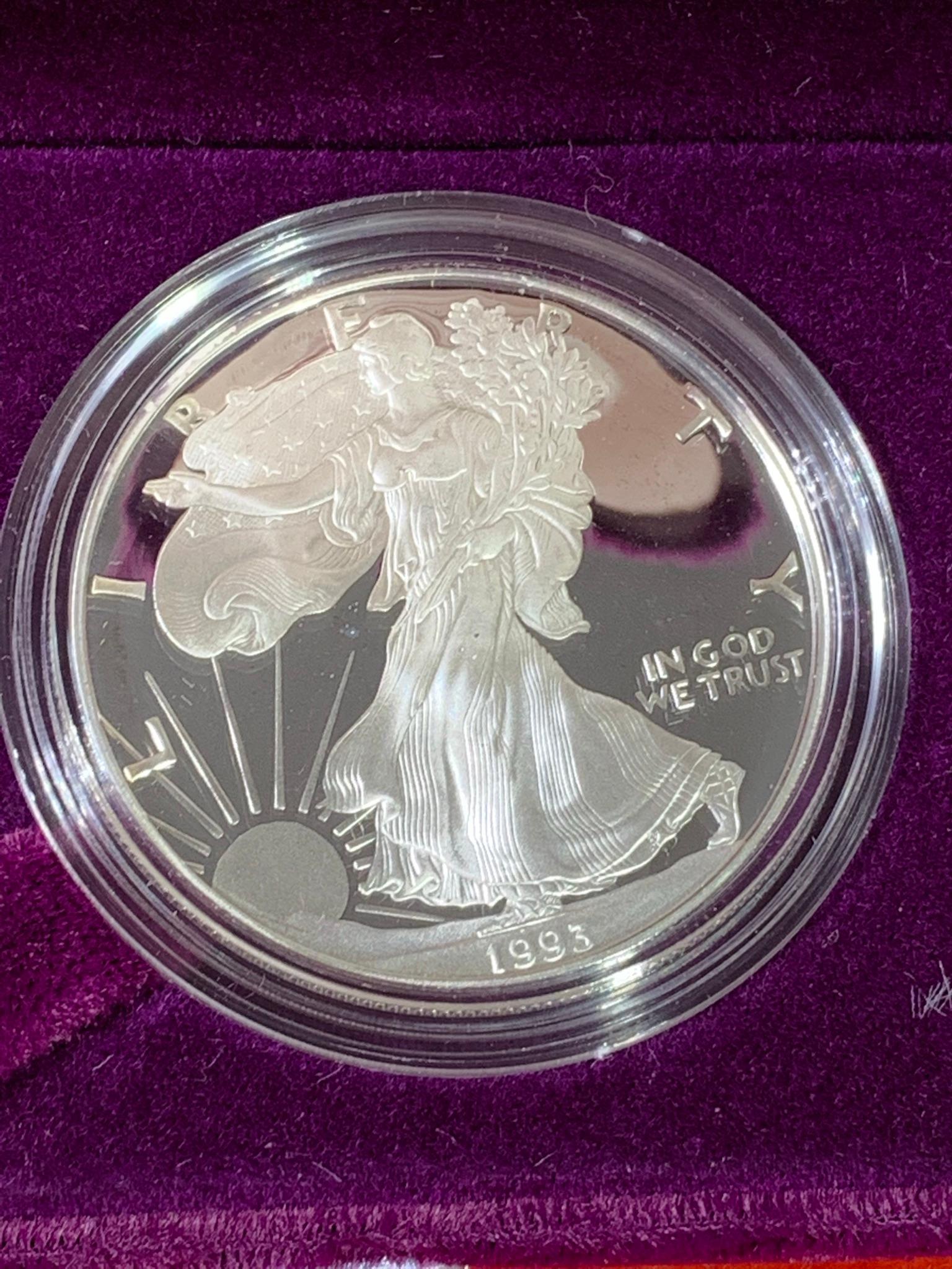 3 American Eagle One Ounce Proof Silver Bullion Coins