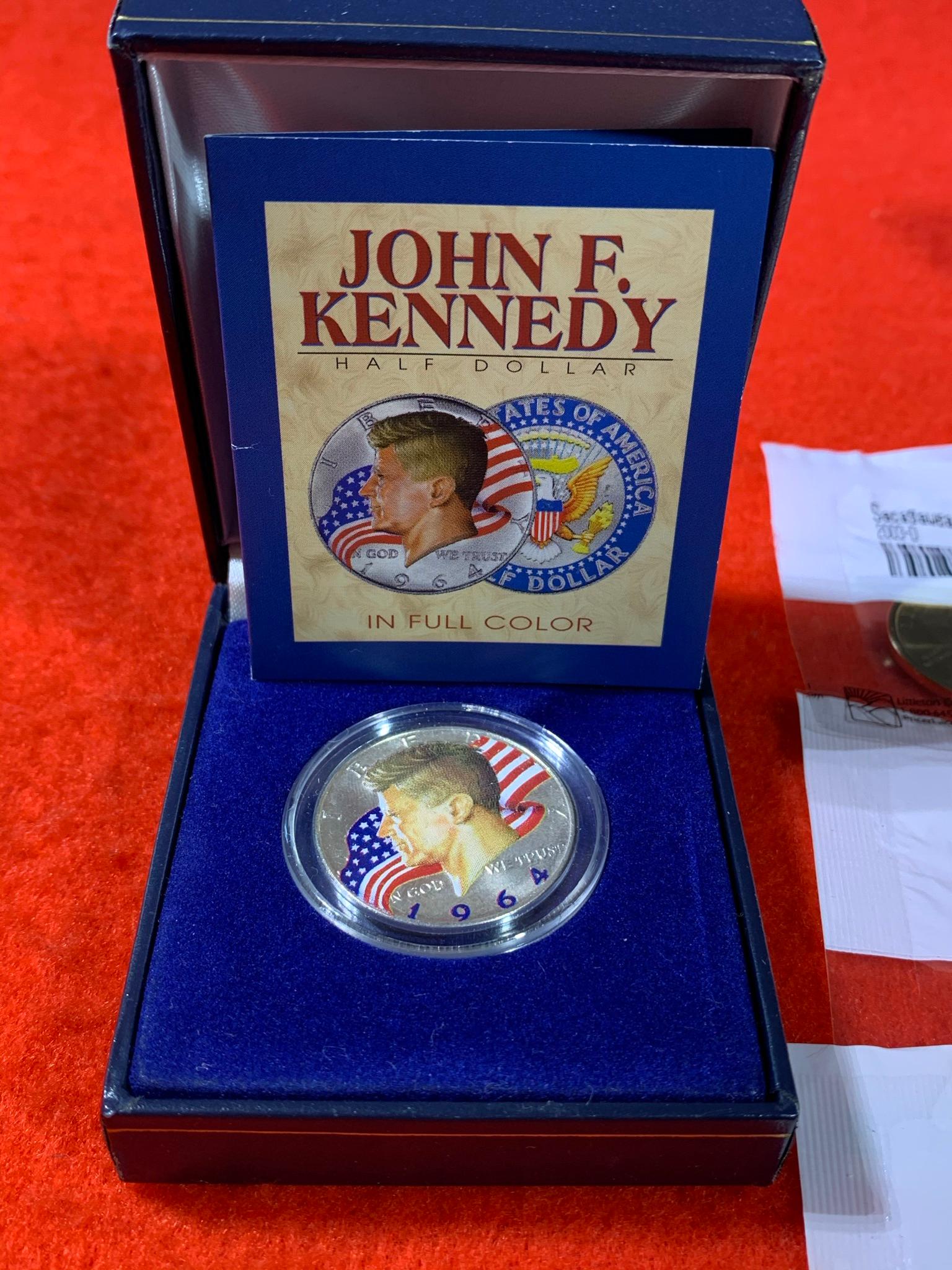 John F. Kennedy Full Color Half Dollar, Commemorative Coins & Uncirculated Coins