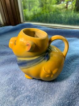 Ceramic Pig Creamer by Smiley, Disney Mrs. Potts Tea Pot & Disney Snow White Statue