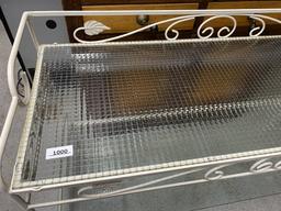 Wrought metal and glass garden table