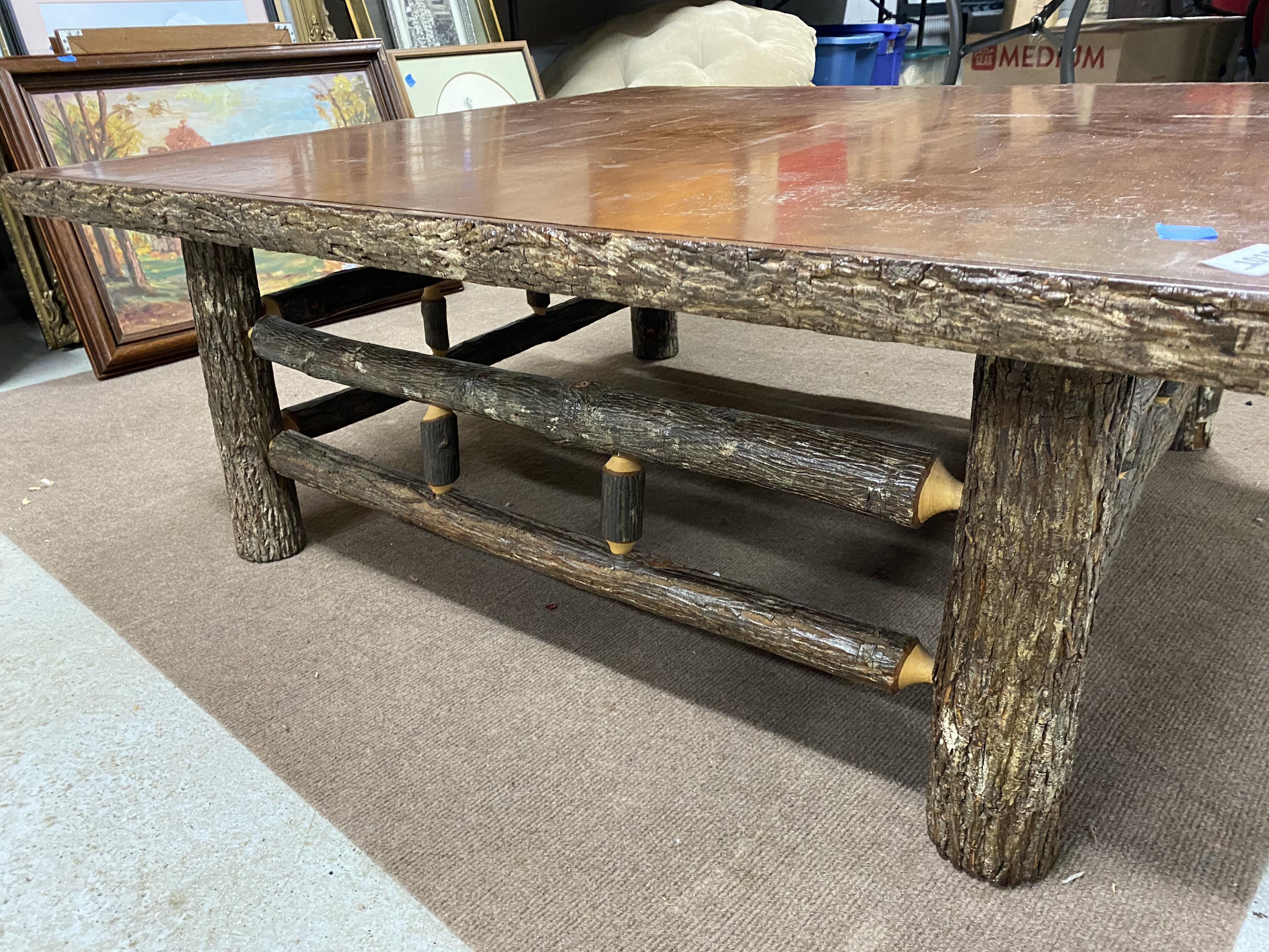 Larger Sized Rustic Hickory Coffee Table