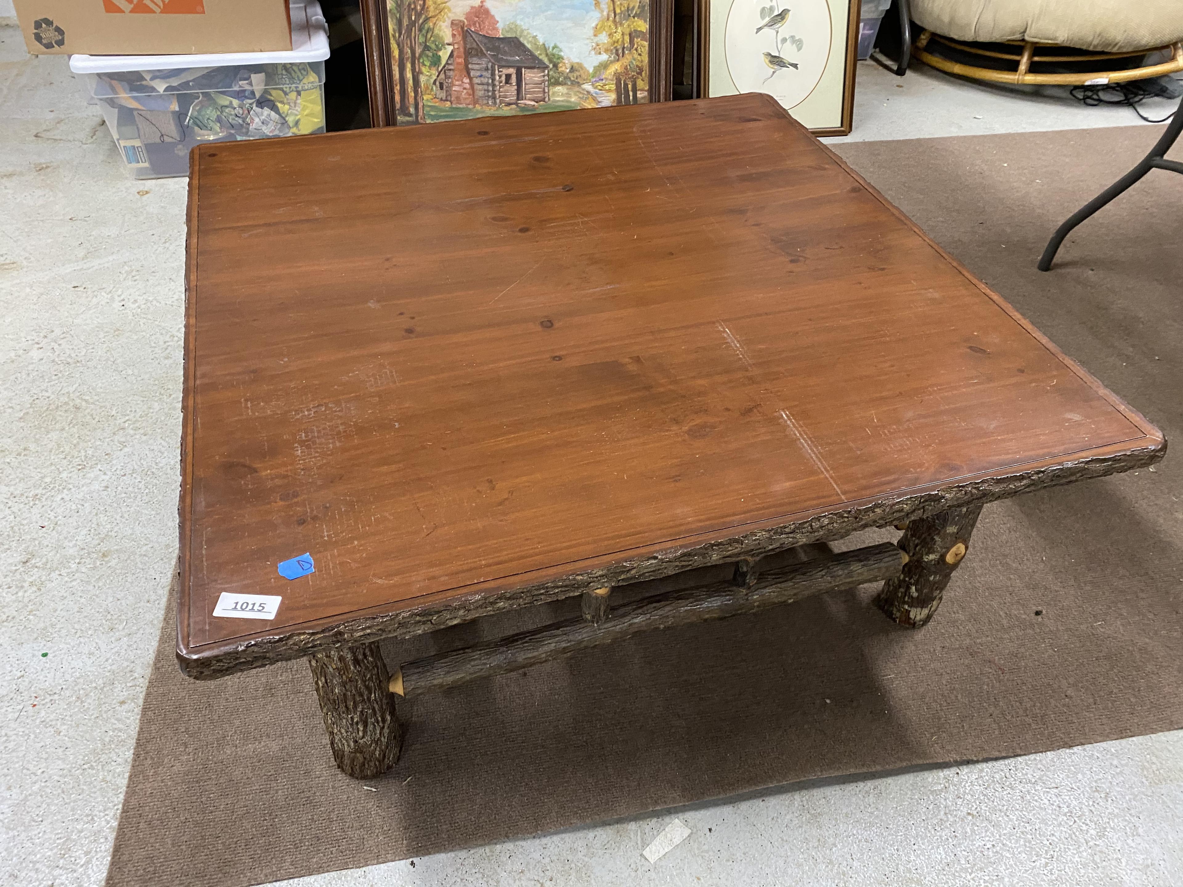 Larger Sized Rustic Hickory Coffee Table