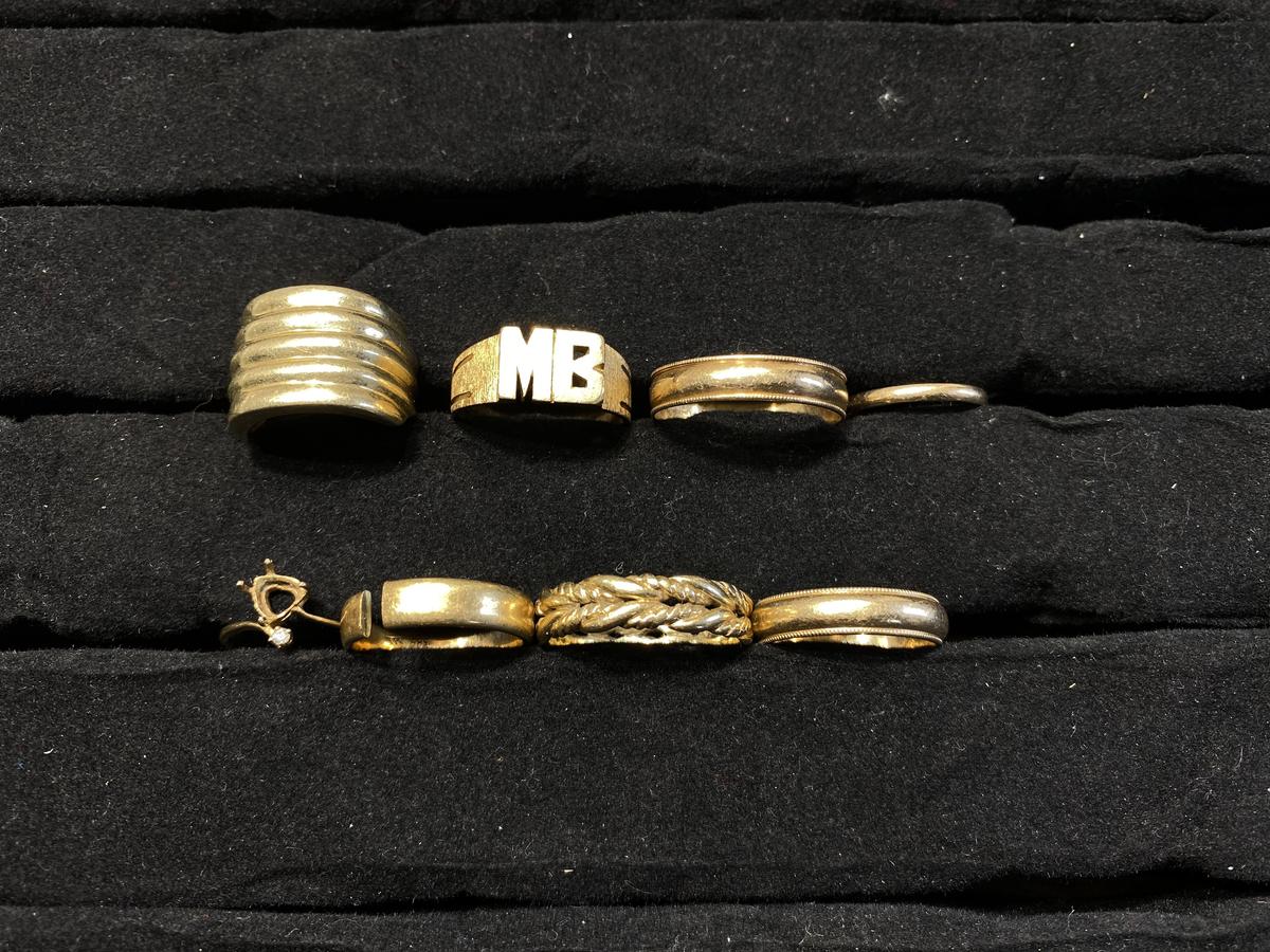 Group of 14k gold antique rings - 32 grams