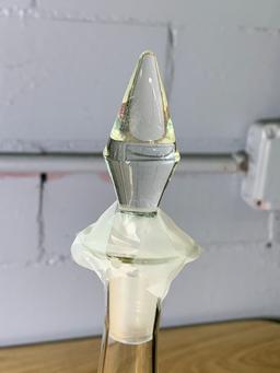 Hand Blown Glass Ship Inside Glass Decanter
