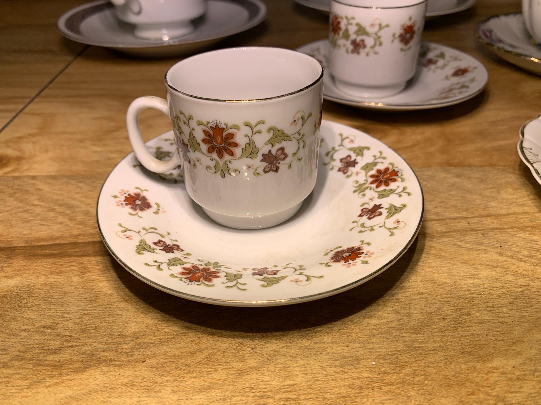 VIntage 6 Mini Tea Cups & Saucer Sets & 4 Regular Size Set