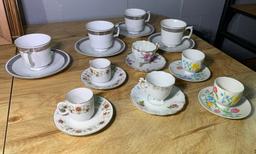 VIntage 6 Mini Tea Cups & Saucer Sets & 4 Regular Size Set