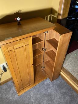 Vintage Oak Bar Cabinet or DVD Holder