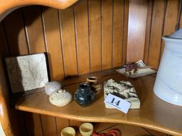 Assorted cabinet contents including Asian items