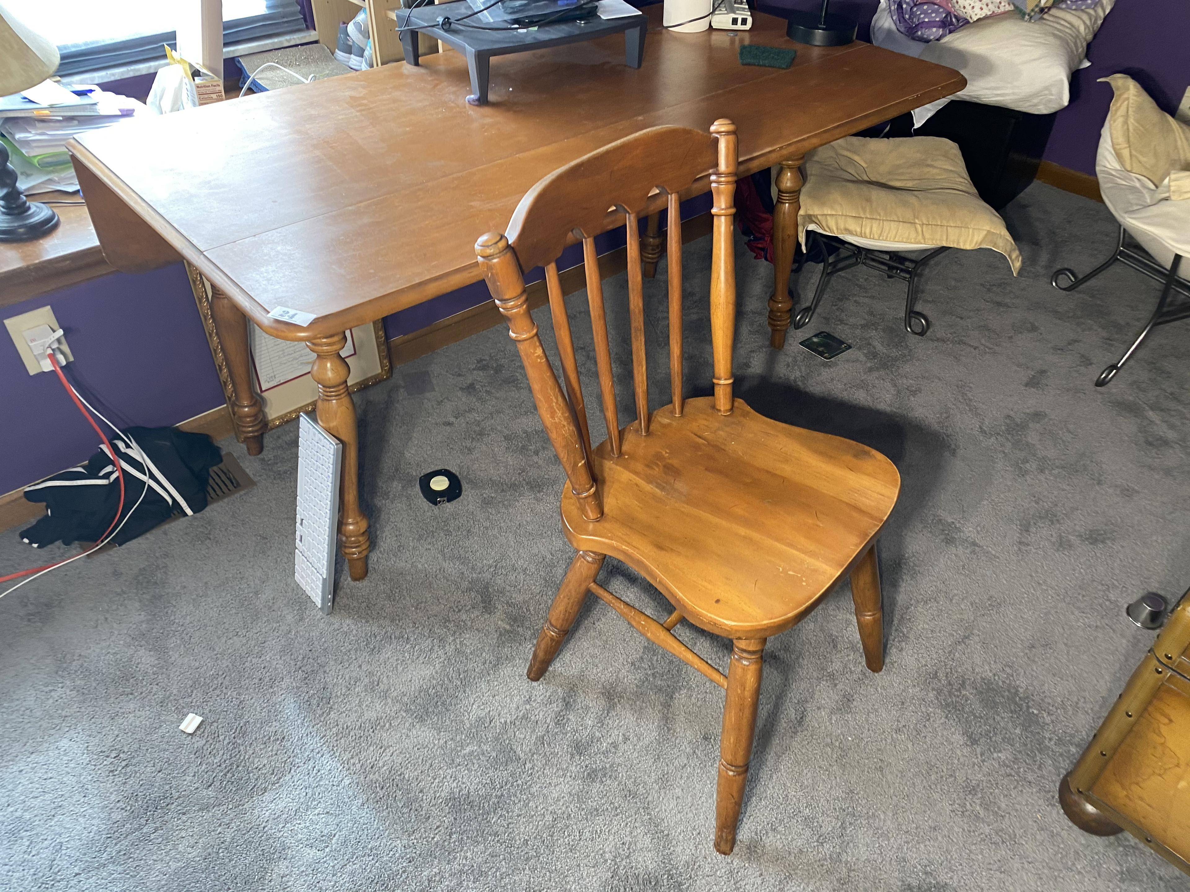 Vintage Drop Leaf Table and Chair