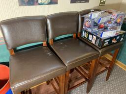 Group lot of three bar stools or raised chairs