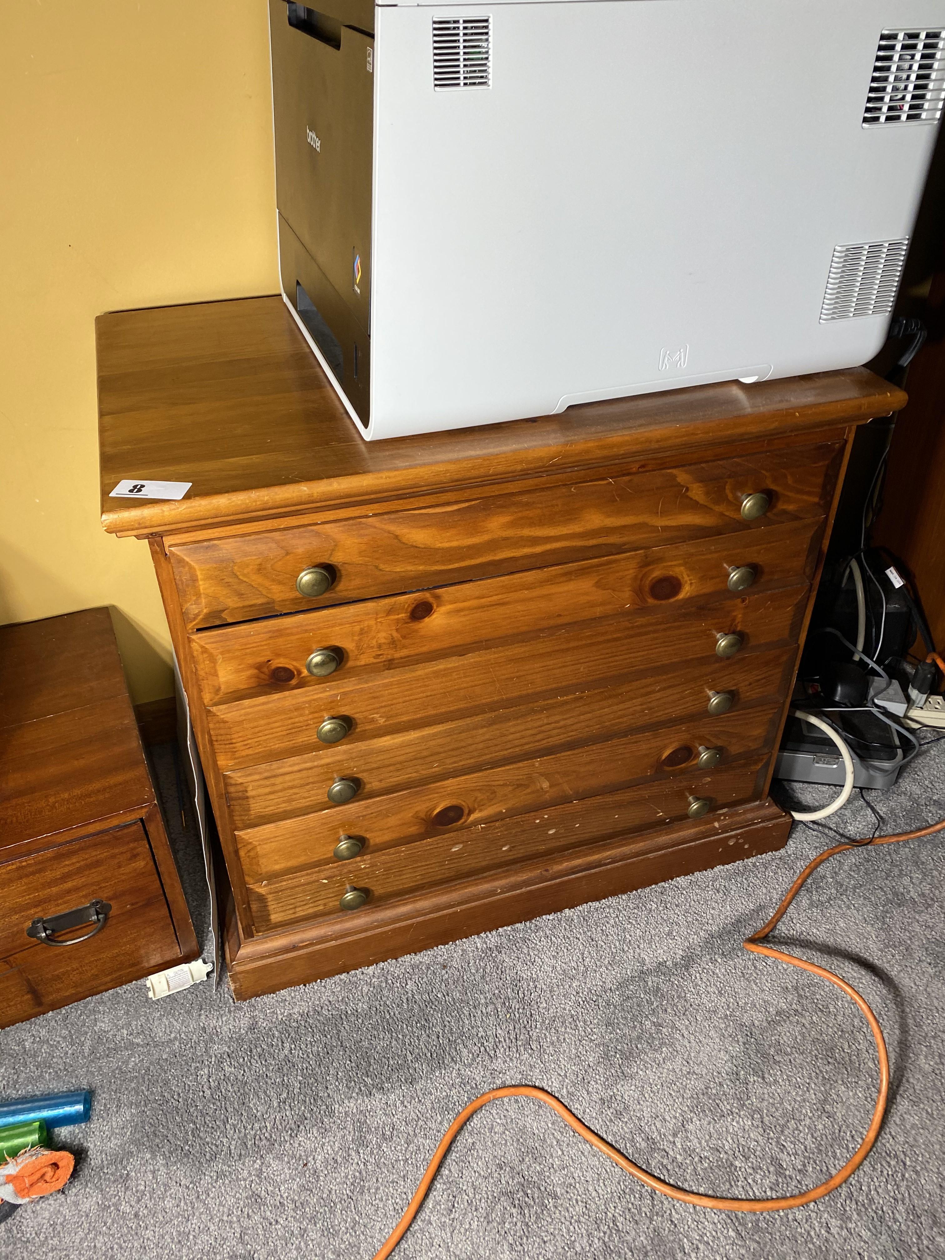 Vintage Pine Map Case with many flat drawers