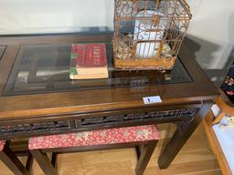 Asian or Chinese Style Console Table and Two Stools