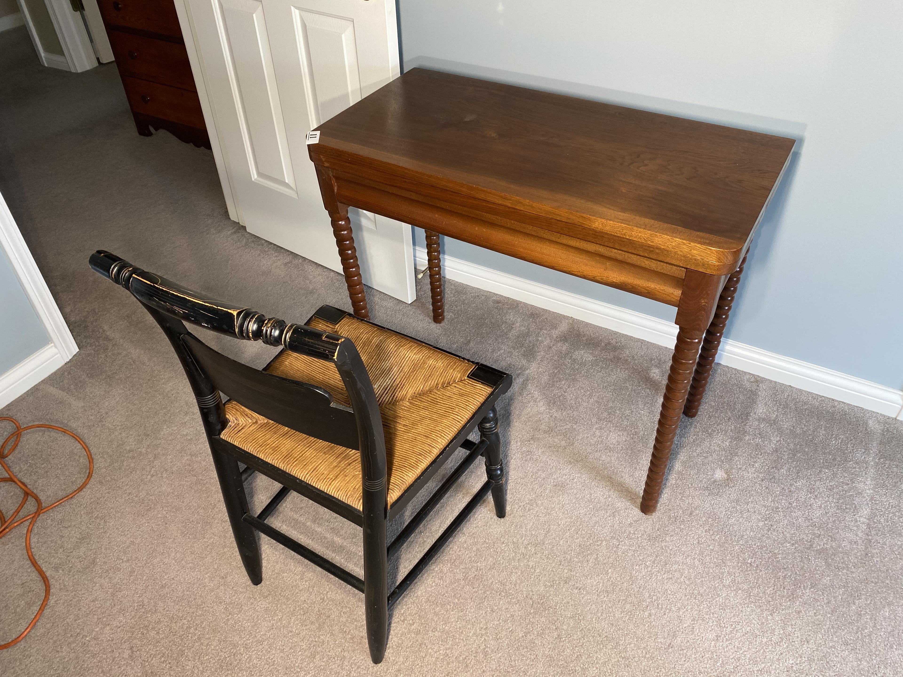 Antique Table with folding top PLUS chair