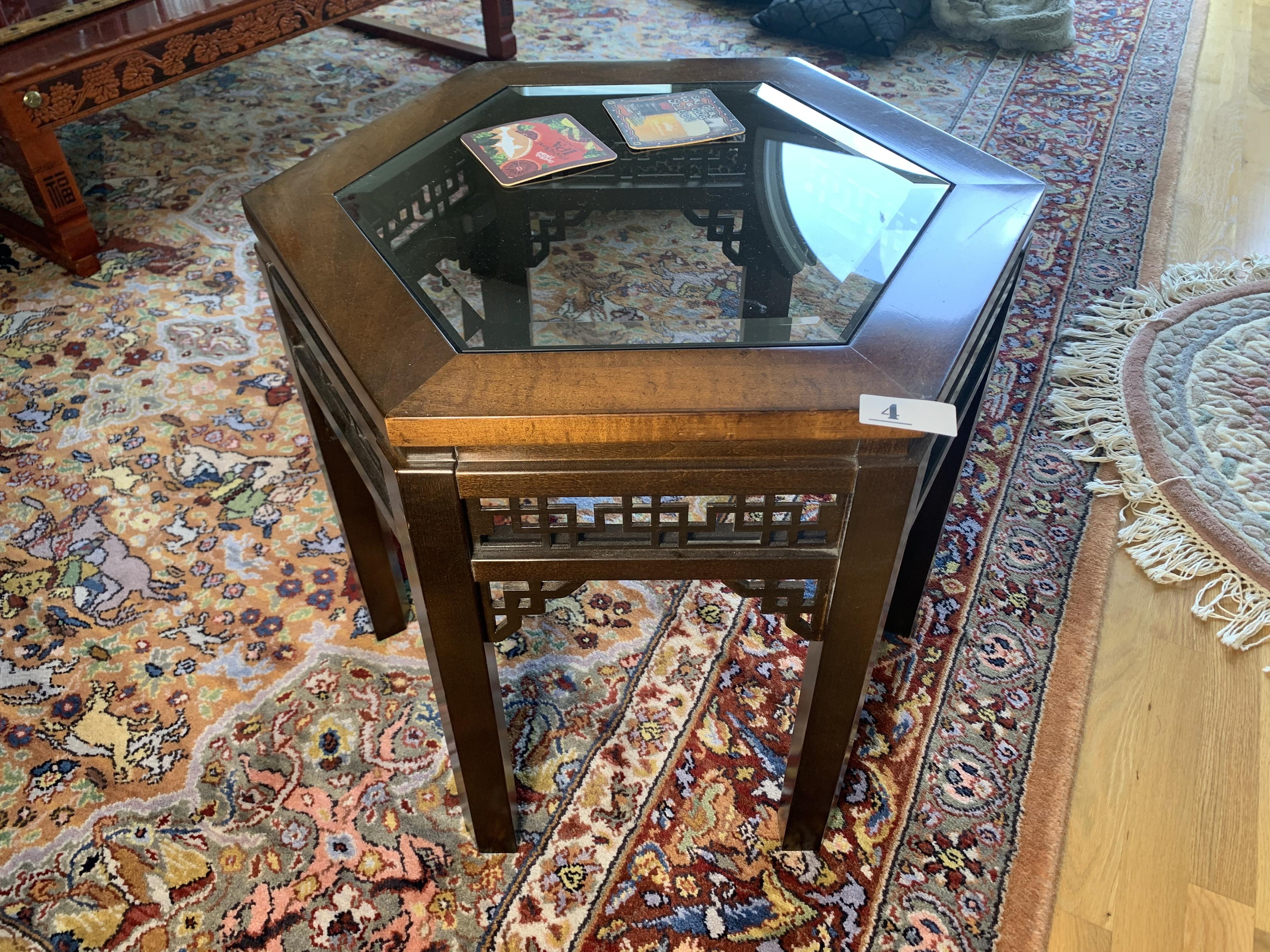 Octagonal Asian Style Lamp Table