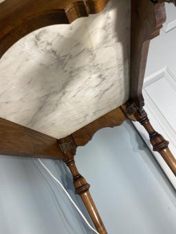 Antique Marble Top Table plus old box