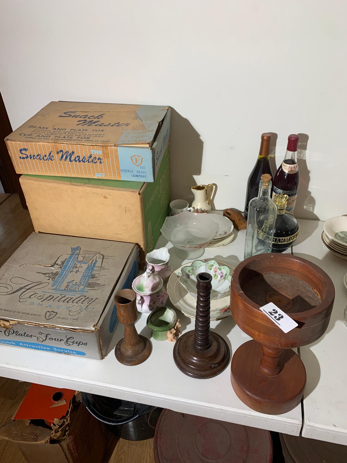Group lot of vintage glass and more