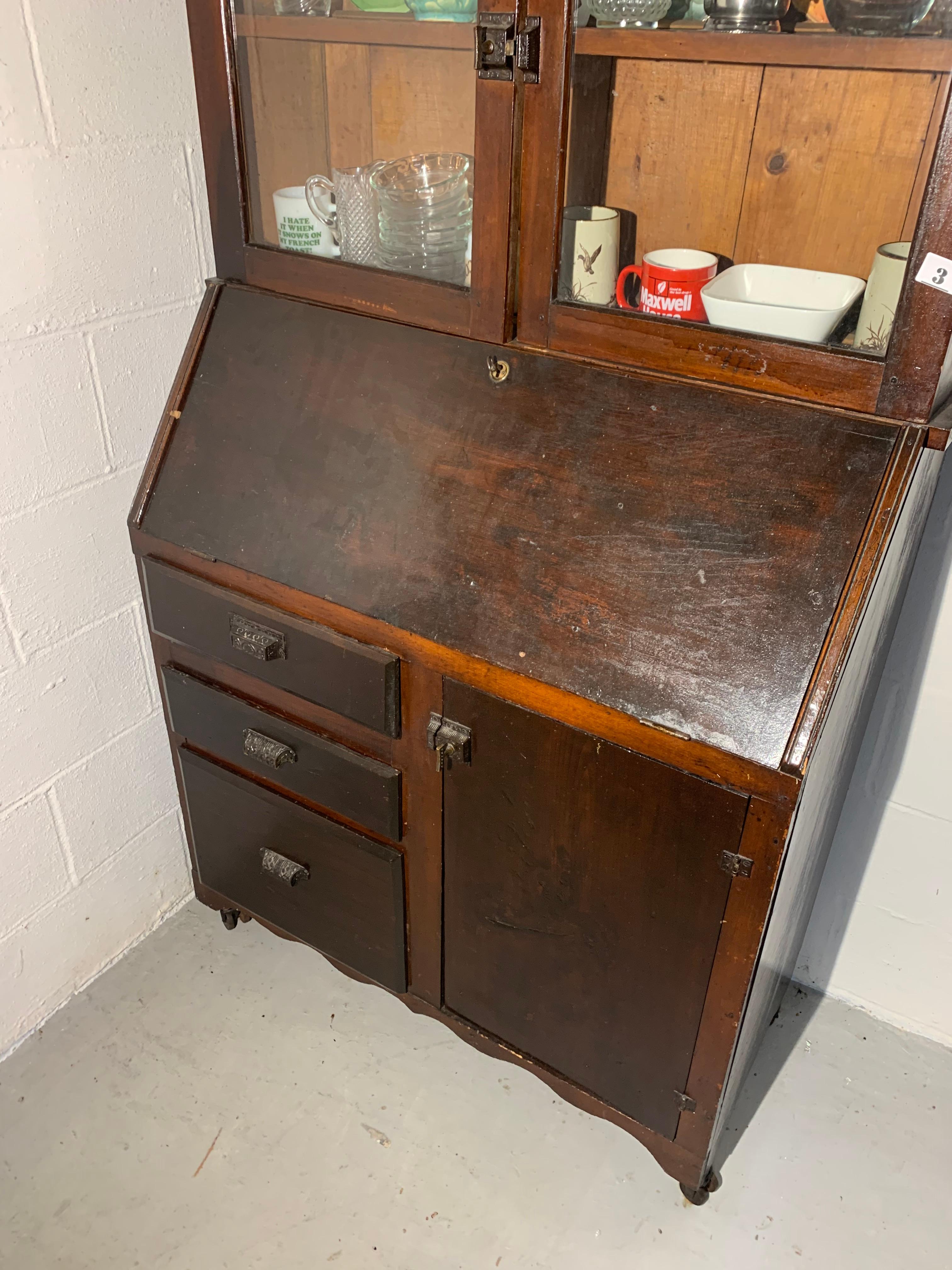 Signed Dated 1894 Secretary Desk