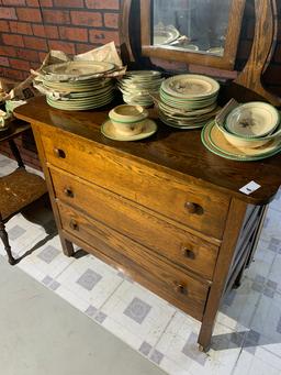 Antique Oak dresser with mirror