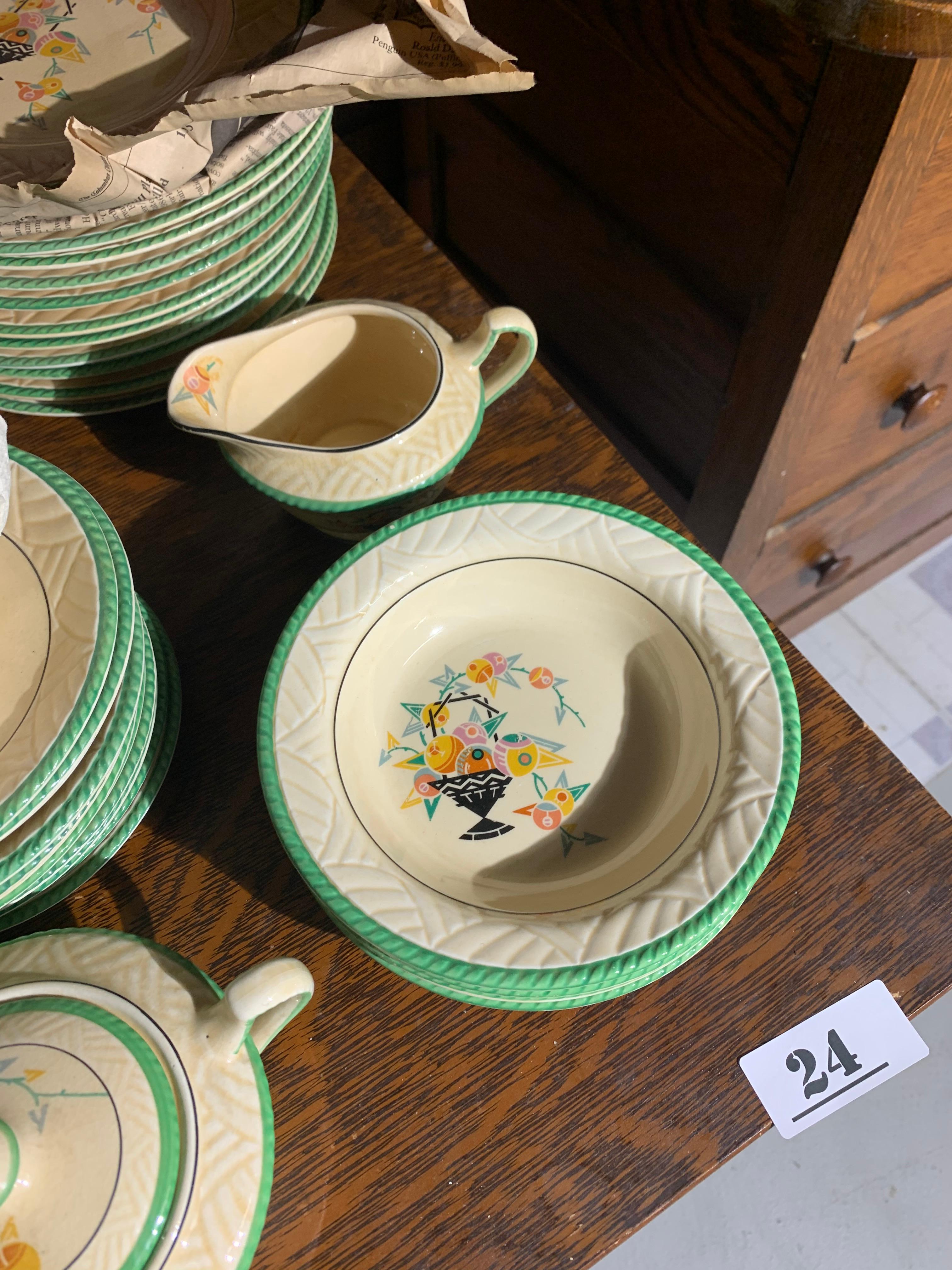 Large set of Sheffield China w/Rare Modern Art Deco Pattern