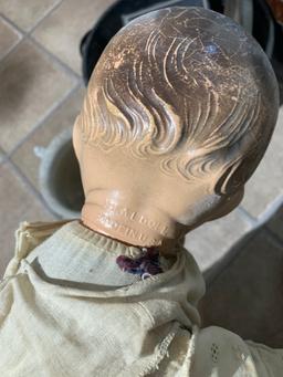 Antique Ideal Doll, mixing bowls and more